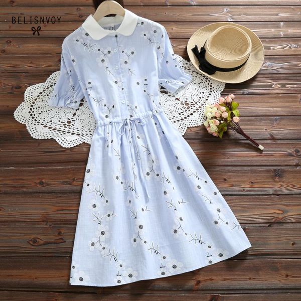 robe femme casual short sleeve drawstring summer dresses 2020 women floral embroidery vintage female sundress vestidos, Black;gray
robe femme casual short sleeve drawstring summer dresses 2020 women floral embroidery vintage female sundress vestidos, Black;gray