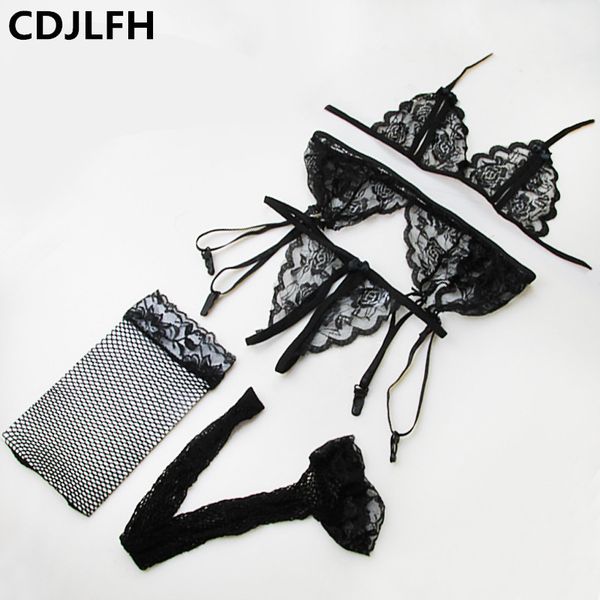 4pcs lingerie set temptation lace push up transparent bra set erotic women underwear bras & g-string & net socks & sling, Red;black
4pcs lingerie set temptation lace push up transparent bra set erotic women underwear bras & g-string & net socks & sling, Red;black