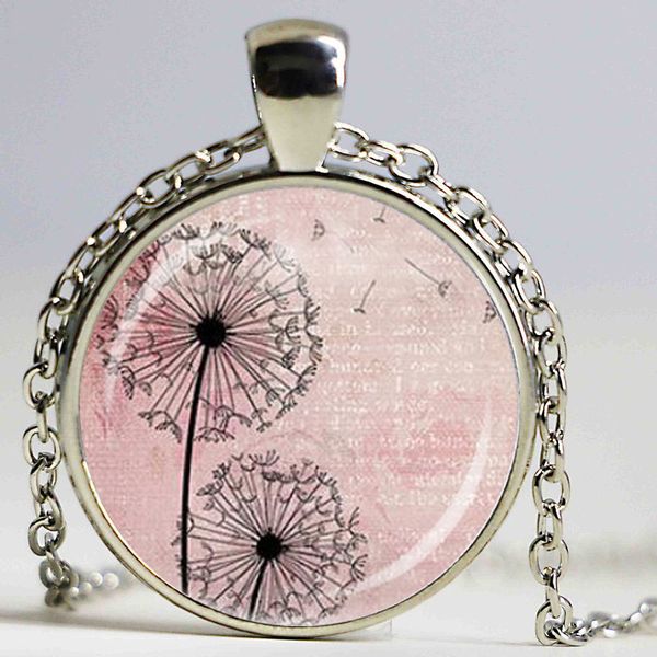 unique pink dandelion glass dome pendant necklace diy handmade fashion flower jewelry vintage charm trendy gift, Silver
unique pink dandelion glass dome pendant necklace diy handmade fashion flower jewelry vintage charm trendy gift, Silver