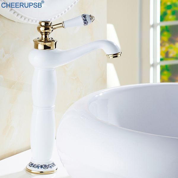brass basin faucet single handle deck mounted tap bathroom white gold faucets cold water mixer taps robinet salle de bain
brass basin faucet single handle deck mounted tap bathroom white gold faucets cold water mixer taps robinet salle de bain