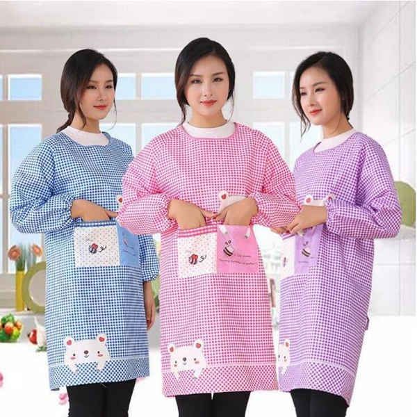 women apron cute kitchen apron long sleeve 2 pocket anti oil waterproof bib kitchen aprons household cleaning accessories
women apron cute kitchen apron long sleeve 2 pocket anti oil waterproof bib kitchen aprons household cleaning accessories