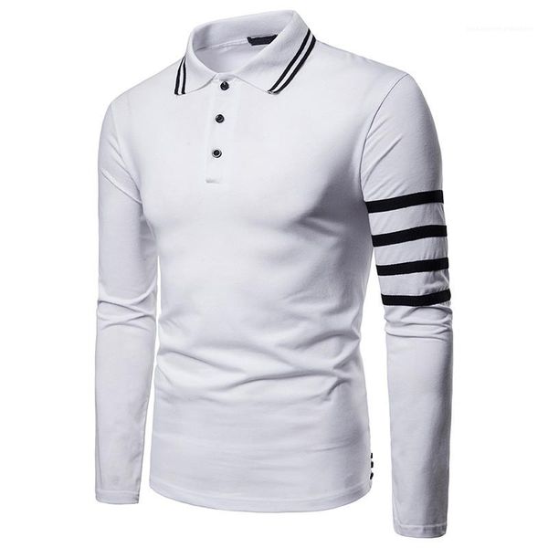 buttons panelled lapel neck mens polos casual long sleeve males clothing stripe panelled mens designer polos fashion, White;black
buttons panelled lapel neck mens polos casual long sleeve males clothing stripe panelled mens designer polos fashion, White;black