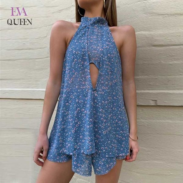 evaqueen chic hollow out halter and shorts vintage two piece set backless chiffon women set summer floral beach wear, Gray
evaqueen chic hollow out halter and shorts vintage two piece set backless chiffon women set summer floral beach wear, Gray