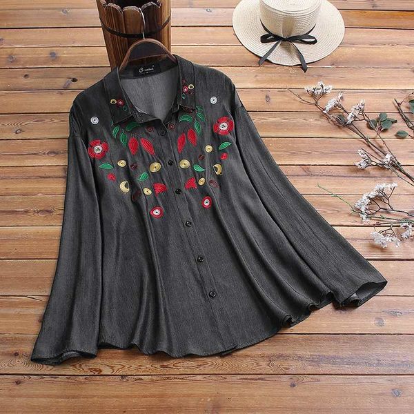 women's blouses & shirts 2021 vintage embroidery tunic women turn down collar casual long sleeve button loose blusas femininas 7, White
women's blouses & shirts 2021 vintage embroidery tunic women turn down collar casual long sleeve button loose blusas femininas 7, White