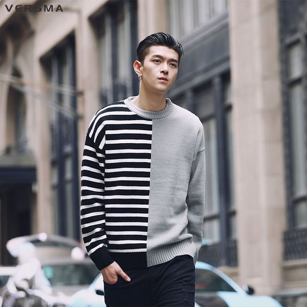 versma hip hop knitted ugly christmas sweater men pullover korean harajuku striped patchwork oversized men sweater dropshipping, White;black
versma hip hop knitted ugly christmas sweater men pullover korean harajuku striped patchwork oversized men sweater dropshipping, White;black