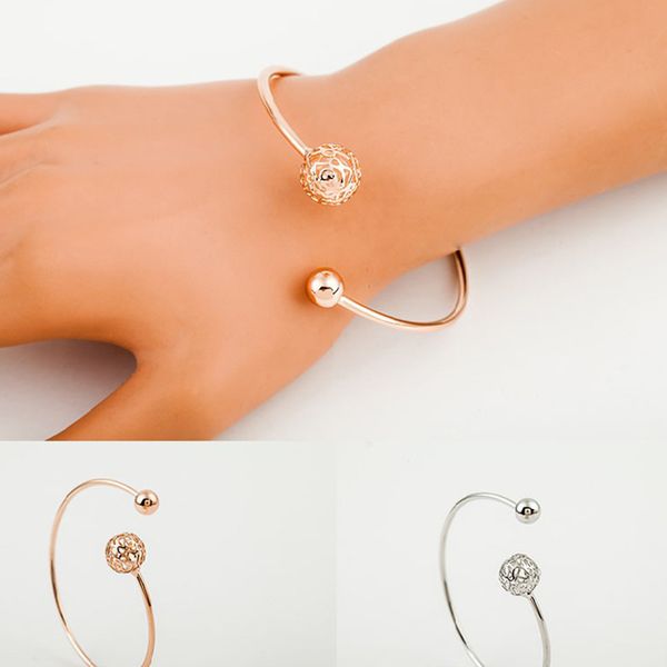 women' fashion simple bangles geometric opening lady bangles hollow ball bracelet personality statement jewelry, Black
women' fashion simple bangles geometric opening lady bangles hollow ball bracelet personality statement jewelry, Black