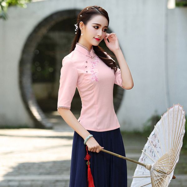 literature vintage chinese student style shirts chinese cheongsam blouse cotton linen embroidery lace sleeve republican china, Red
literature vintage chinese student style shirts chinese cheongsam blouse cotton linen embroidery lace sleeve republican china, Red