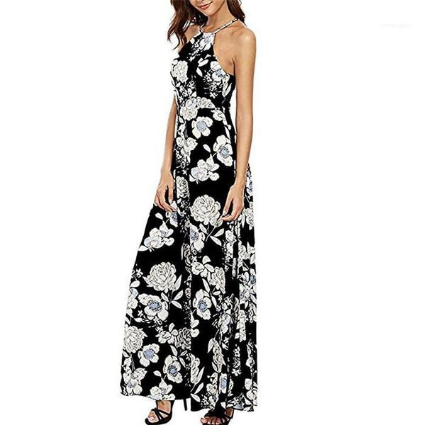 dress women vestido sleeveless long dress women halter neck vintage floral print slim dress beach a line, Black;gray
dress women vestido sleeveless long dress women halter neck vintage floral print slim dress beach a line, Black;gray