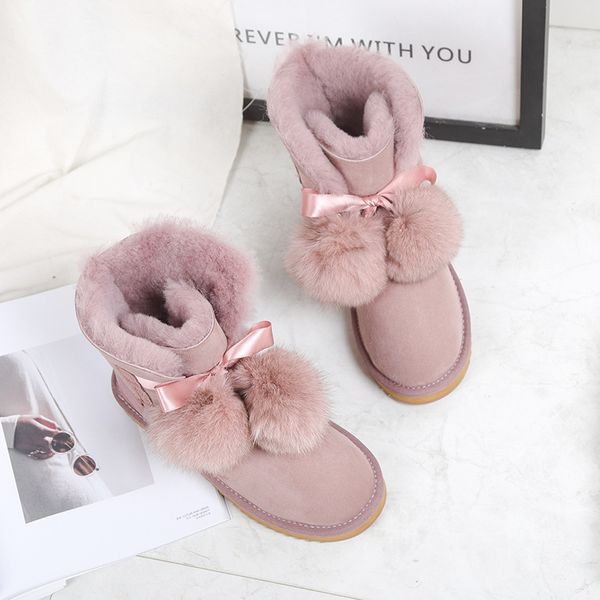 fashion warm natural fur boots for women snow boots genuine sheepskin leather winter ankle shoes real wool, Black
fashion warm natural fur boots for women snow boots genuine sheepskin leather winter ankle shoes real wool, Black