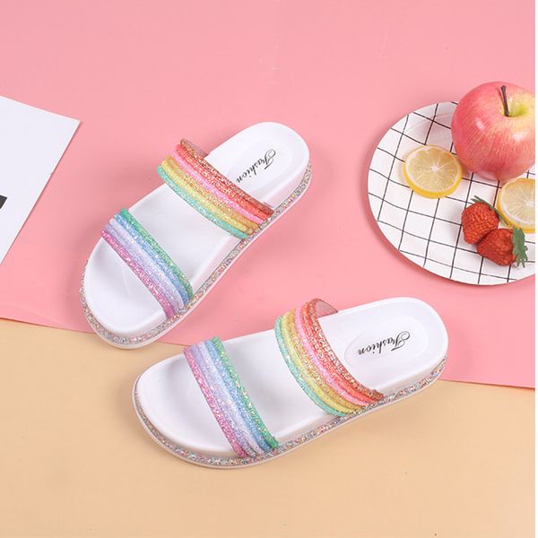 rainbow bling slippers for girls summer women beach flats shoe non-slip soft ladies slides home 2020 women big size shoes, Black
rainbow bling slippers for girls summer women beach flats shoe non-slip soft ladies slides home 2020 women big size shoes, Black
