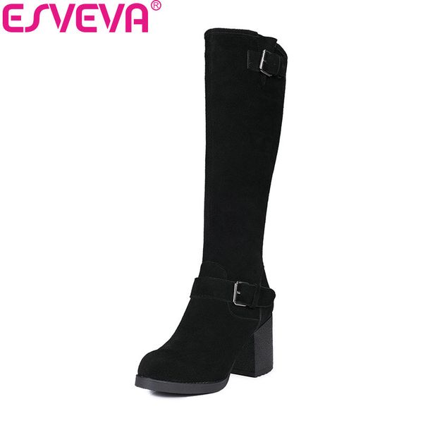 esveva 2020 женщины boots square high heels корова кожа + скраб пряжка женская обувь зимняя короткие плюшевые гольфы сапоги размер 34-39, Black
esveva 2020 женщины boots square high heels корова кожа + скраб пряжка женская обувь зимняя короткие плюшевые гольфы сапоги размер 34-39, Black