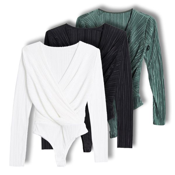 long sleeve v neck bodysuit jumpsuit women fall elegant playsuits textured shirts button 5color -l, Black;white
long sleeve v neck bodysuit jumpsuit women fall elegant playsuits textured shirts button 5color -l, Black;white