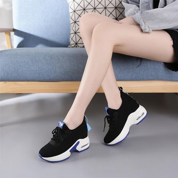 lady's sport shoes breathing mesh sneaker heel women footwear flatform, Black
lady's sport shoes breathing mesh sneaker heel women footwear flatform, Black