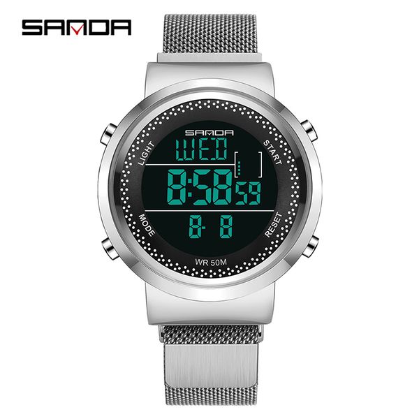 sanda men's watch ladies fashion digital watch porous breathable ultra-thin led waterproof couple electronic sports, Slivery;brown
sanda men's watch ladies fashion digital watch porous breathable ultra-thin led waterproof couple electronic sports, Slivery;brown
