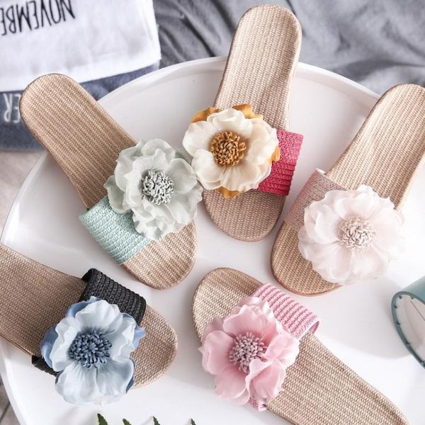 women flax slippers sandals indoor comfortable breathable non-slip ladies home slides flower cute houses wear shoes female 2020, Black
women flax slippers sandals indoor comfortable breathable non-slip ladies home slides flower cute houses wear shoes female 2020, Black