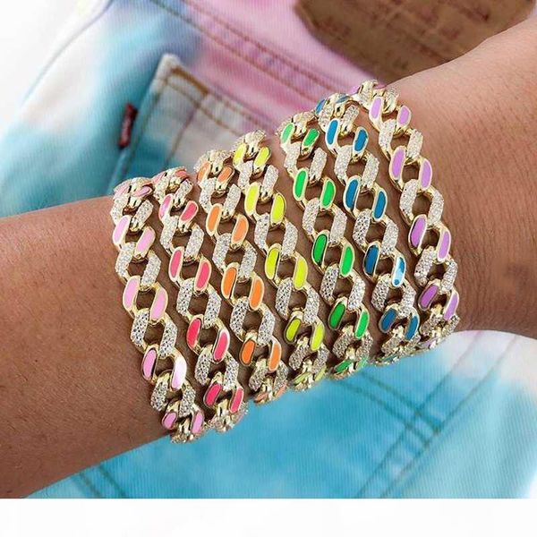 miami iced out bling bracelet 11mm silver color multicolor enamel 2 raw cz cuban chain hip hop bracelets women fashion jewelry, Golden;silver
miami iced out bling bracelet 11mm silver color multicolor enamel 2 raw cz cuban chain hip hop bracelets women fashion jewelry, Golden;silver