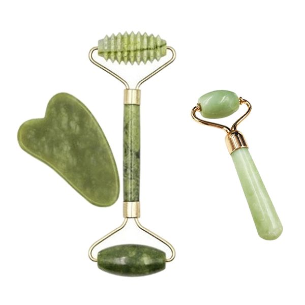 natural jade face massage roller dual head body gua sha scraping plate board 
natural jade face massage roller dual head body gua sha scraping plate board