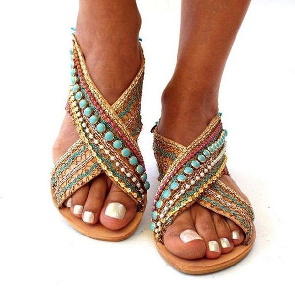 women sandals summer 2020 fashion bohemian bead flat sandals cross-strap open toe beach shoes slip on handmade female shoes, Black
women sandals summer 2020 fashion bohemian bead flat sandals cross-strap open toe beach shoes slip on handmade female shoes, Black