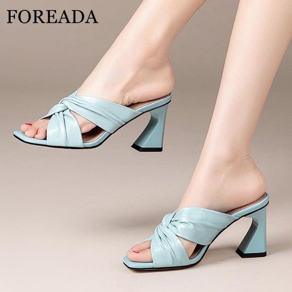 foreada slippers natural genuine leather high heels woman shoes strange style heel slides pleated square toe female sandals blue, Black
foreada slippers natural genuine leather high heels woman shoes strange style heel slides pleated square toe female sandals blue, Black