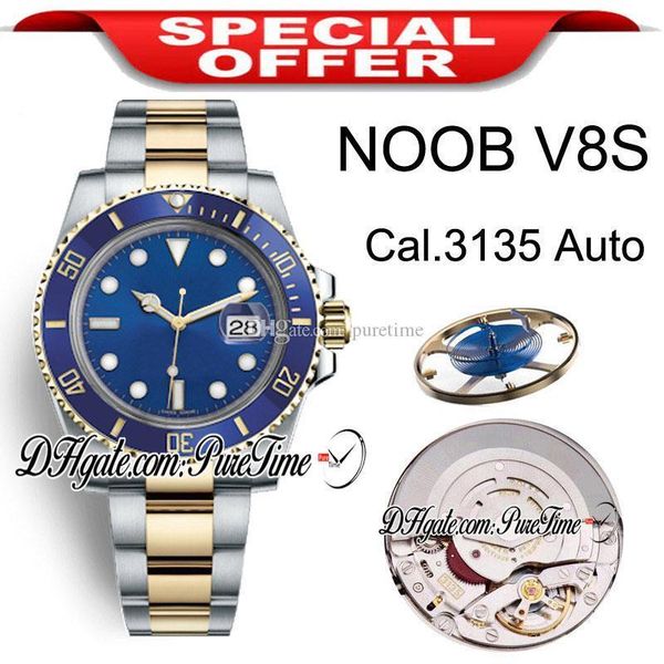 n v8s cal sa3135 904l steel automatic mens watch two tone 18k yellow gold blue ceramics dial blue hairspring oyster edition puretime, Slivery;brown 
n v8s cal sa3135 904l steel automatic mens watch two tone 18k yellow gold blue ceramics dial blue hairspring oyster edition puretime, Slivery;brown