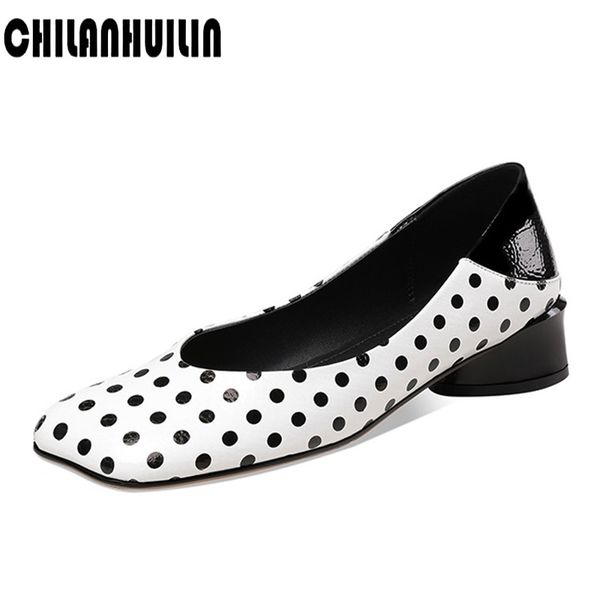 white poka dot print leather women pumps cute high heels office elegant ladies slip on square toe young girls dress shoes, Black
white poka dot print leather women pumps cute high heels office elegant ladies slip on square toe young girls dress shoes, Black