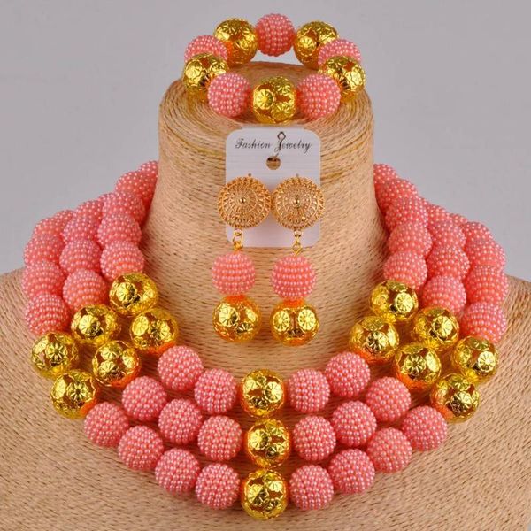 peach simulated pearl nigerian jewelry set african beads african necklace for women fzz21, Silver
peach simulated pearl nigerian jewelry set african beads african necklace for women fzz21, Silver