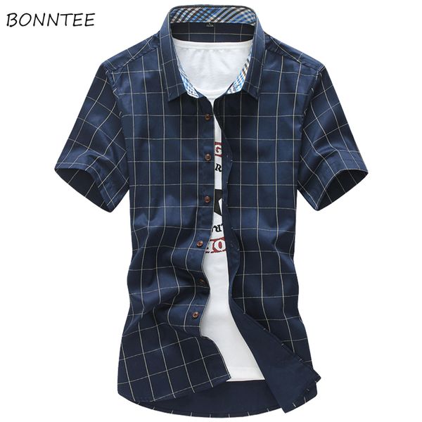 men's casual shirts men summer short sleeve plaid shirt turn-down collar mens all match breathable trendy slim fit high quality, White;black
men's casual shirts men summer short sleeve plaid shirt turn-down collar mens all match breathable trendy slim fit high quality, White;black