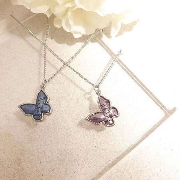 new korean blue purple vintage butterfly pendant necklace for women trendy clavicle chain necklace cute charm jewelry, Silver
new korean blue purple vintage butterfly pendant necklace for women trendy clavicle chain necklace cute charm jewelry, Silver