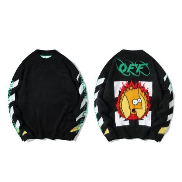 couple knit sweaters correct version tide brand sweater flame simpson loose mohair knit sweater, White;black
couple knit sweaters correct version tide brand sweater flame simpson loose mohair knit sweater, White;black