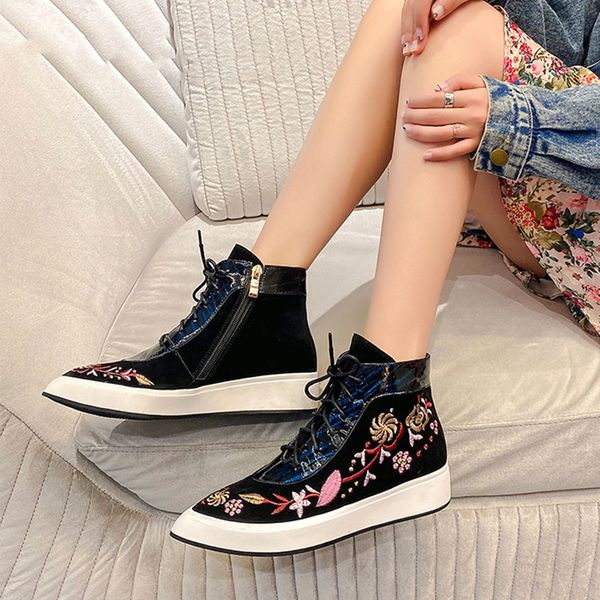 women new winter warm wedges heels ankle boots laces up high heels genuine leather short boots pointed toe shoes woman, Black
women new winter warm wedges heels ankle boots laces up high heels genuine leather short boots pointed toe shoes woman, Black