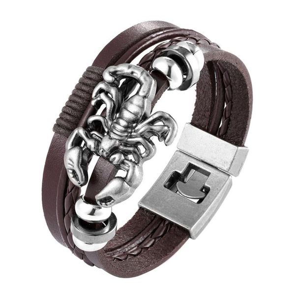 2020 new unique design scorpion bracelet men vintage multilayer leather bracelets handmade punk jewelry valentine's day present, Black
2020 new unique design scorpion bracelet men vintage multilayer leather bracelets handmade punk jewelry valentine's day present, Black