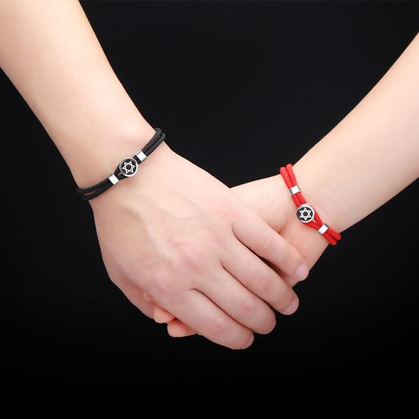 fashion six pointed star bracelet love and guardian couple personality red black bracelet sale, Golden;silver
fashion six pointed star bracelet love and guardian couple personality red black bracelet sale, Golden;silver
