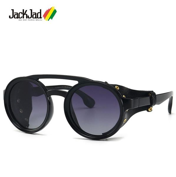 jackjad 2020 vintage steampunk punk style round polarized sunglasses leather side shield brand design sun glasses, White;black
jackjad 2020 vintage steampunk punk style round polarized sunglasses leather side shield brand design sun glasses, White;black
