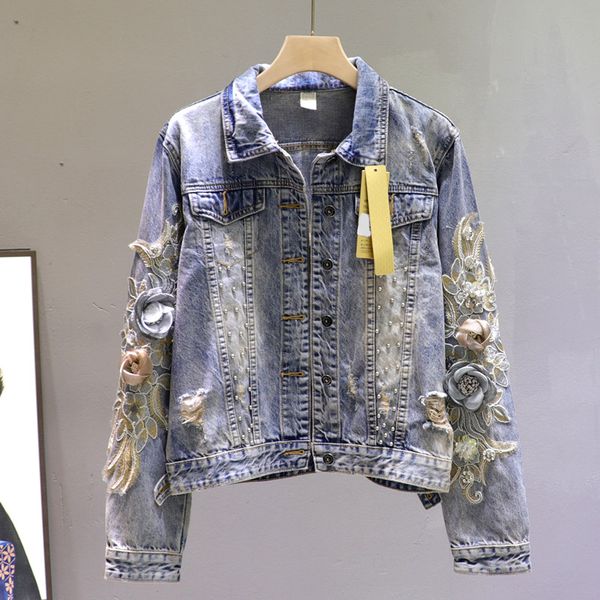 ripped jean jacket for women 2020 spring and autumn newthree-dimensional flowers tassel beaded ripped denim jacket coat short, Black;brown
ripped jean jacket for women 2020 spring and autumn newthree-dimensional flowers tassel beaded ripped denim jacket coat short, Black;brown