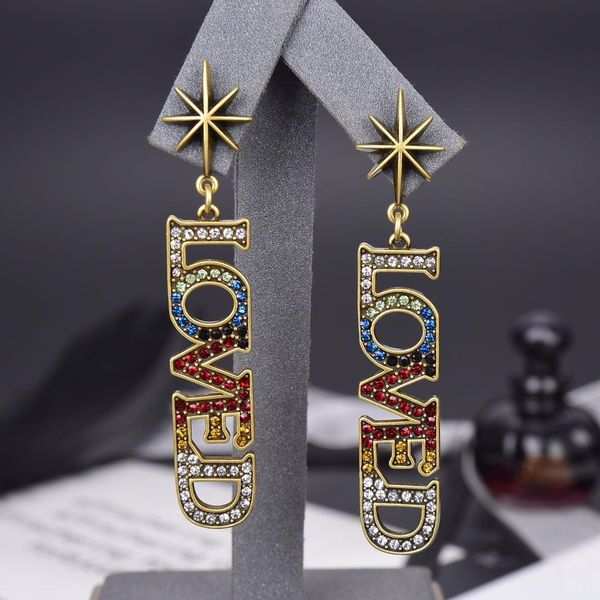 classic retro color diamond letter pendant fashion designer earrings luxury designer jewelry women earrings, Golden
classic retro color diamond letter pendant fashion designer earrings luxury designer jewelry women earrings, Golden