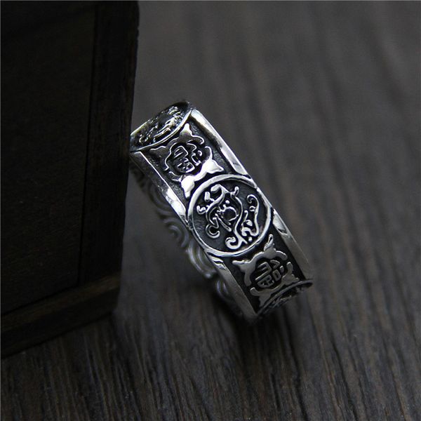 cluster rings s925 sterling silver vintage ancient four god beast ring for men thai carved flowers pattern animal lucky jewelry, Golden;silver
cluster rings s925 sterling silver vintage ancient four god beast ring for men thai carved flowers pattern animal lucky jewelry, Golden;silver