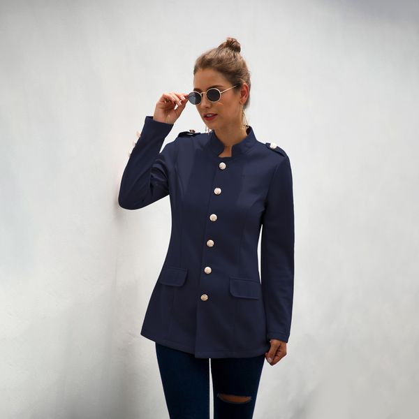 womens slim suit casual button blazer ladies outwear long sleeve coat jacket, White;black
womens slim suit casual button blazer ladies outwear long sleeve coat jacket, White;black