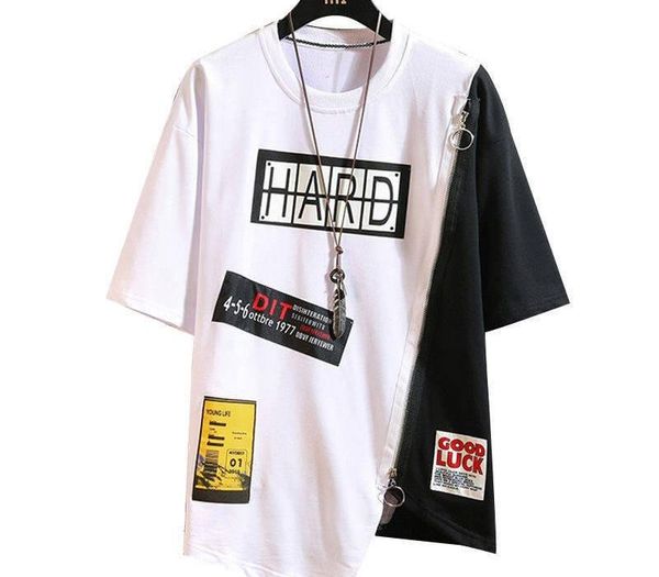 summer korean hip hop tshirt streetwear casual oversized zipper t-shirt men s clothing cool loose punk japan t shirts male t200425, White;black
summer korean hip hop tshirt streetwear casual oversized zipper t-shirt men s clothing cool loose punk japan t shirts male t200425, White;black