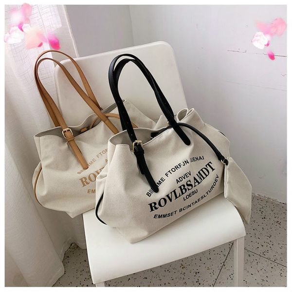nice style fashion-made letter print canvas large capacity totes women handbags shoulder bags for students lady big purses 2020, Silver
nice style fashion-made letter print canvas large capacity totes women handbags shoulder bags for students lady big purses 2020, Silver