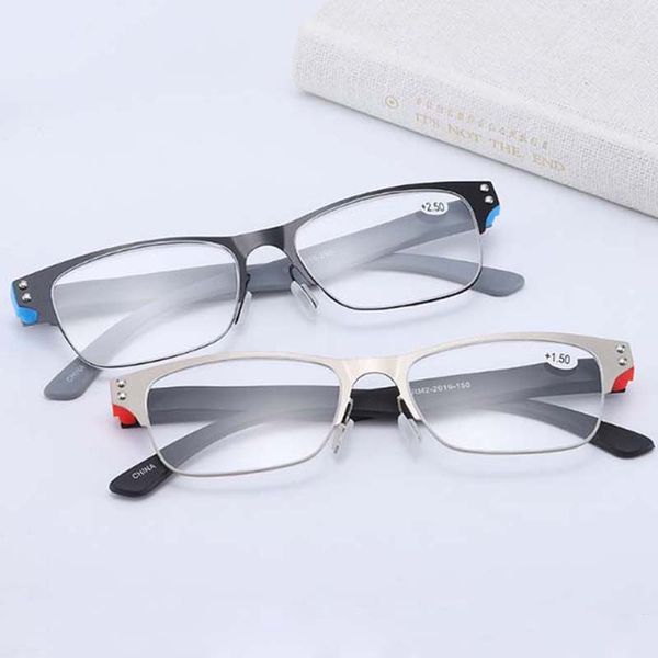 high-grade metal business men's reading glasses stainless steel half frame old glasses, White;black
high-grade metal business men's reading glasses stainless steel half frame old glasses, White;black