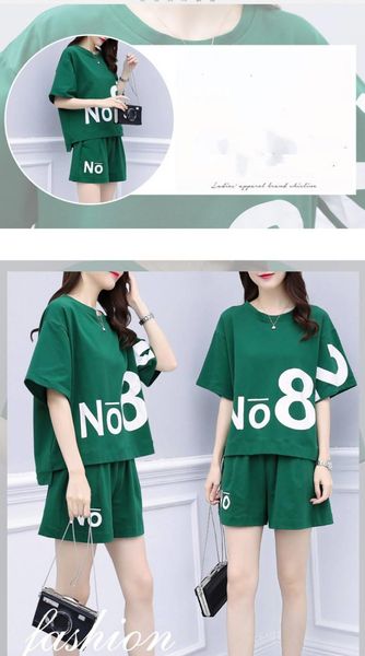 women's plum-size short-sleeved monogrammed loose casual fashion sports t-shirt two-piece trendy summer short-sleeved shorts two-piece, Gray
women's plum-size short-sleeved monogrammed loose casual fashion sports t-shirt two-piece trendy summer short-sleeved shorts two-piece, Gray