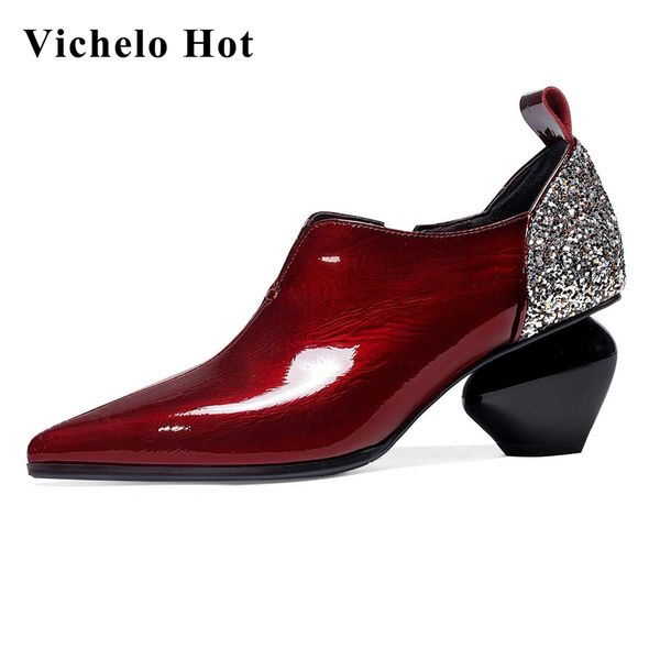 vichelo large size pointed toe strange high heels shoes women shiny elegant lady mature party streetwear fashion pumps l13, Black
vichelo large size pointed toe strange high heels shoes women shiny elegant lady mature party streetwear fashion pumps l13, Black