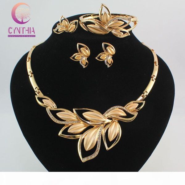 women amazing charming 18k gold plated crystal african costume jewelry sets nigerian dubai wedding leaves jewelry set, Black
women amazing charming 18k gold plated crystal african costume jewelry sets nigerian dubai wedding leaves jewelry set, Black