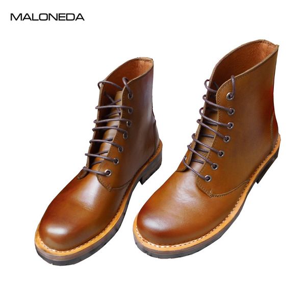 malonede handmade retro round toe men's lace up ankle short boots genuine leather sole bespoke with goodyear welted, Black
malonede handmade retro round toe men's lace up ankle short boots genuine leather sole bespoke with goodyear welted, Black