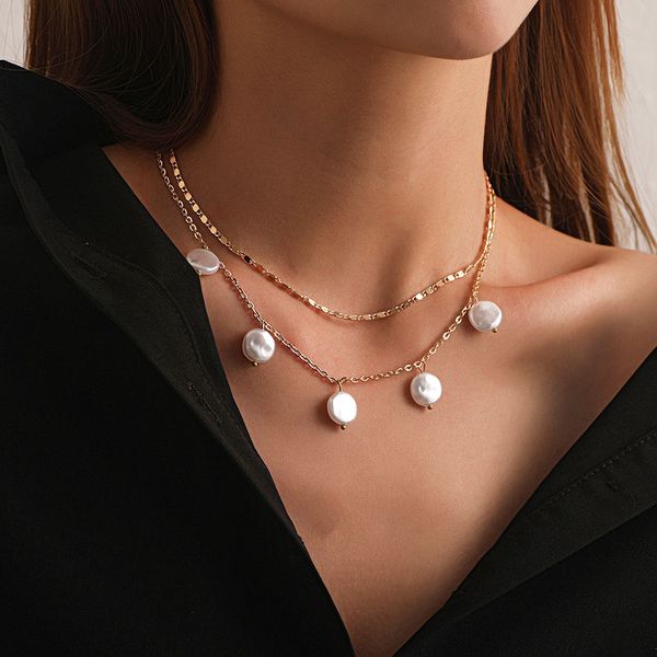 simple temperament round imitation pearl pendant necklace women fashion double layer geometric clavicle necklace jewelry kolye, Silver
simple temperament round imitation pearl pendant necklace women fashion double layer geometric clavicle necklace jewelry kolye, Silver