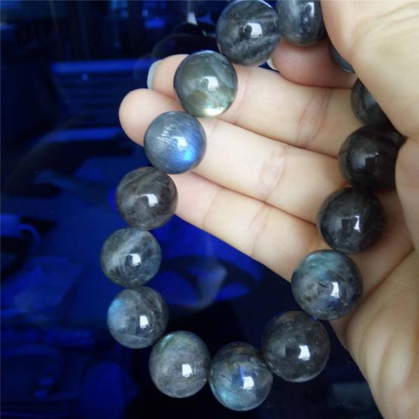15mm genuine natural labradorite gems stone crystal round beads stretch charm bracelets for women, Black
15mm genuine natural labradorite gems stone crystal round beads stretch charm bracelets for women, Black