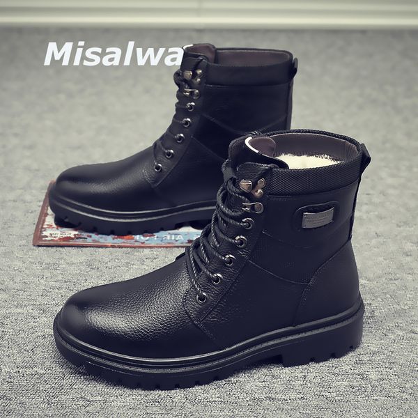 misalwa men's snow boots western genuine leather wool heat insulation boots well built man shoe winter motorcycle, Black
misalwa men's snow boots western genuine leather wool heat insulation boots well built man shoe winter motorcycle, Black