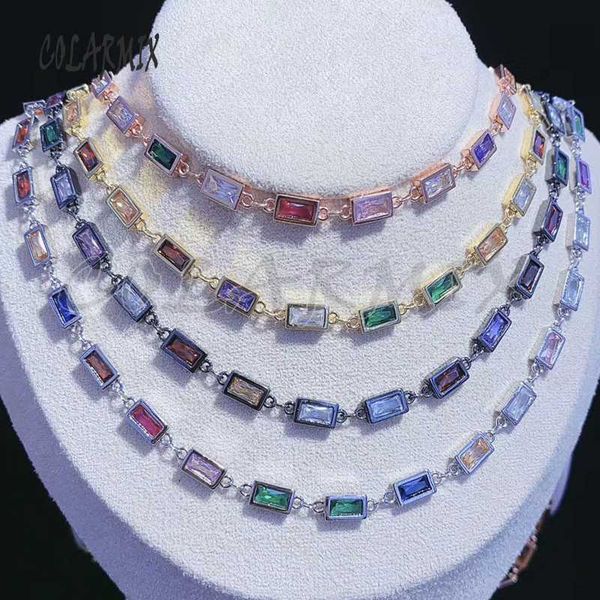 3 meter rainbow crystal rectangle zircon stone chain necklace luxury necklace accessories for jewelry making 50757, Silver
3 meter rainbow crystal rectangle zircon stone chain necklace luxury necklace accessories for jewelry making 50757, Silver