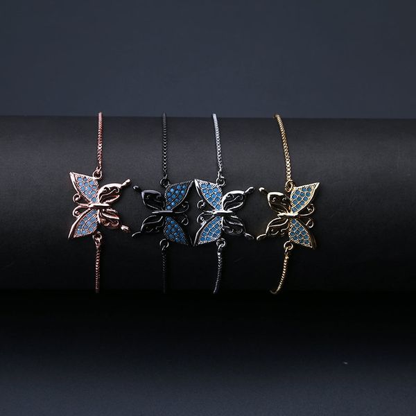 delicate resin beads butterfly charm women bracelet black adjustable chain bracelets for women jewelry gift ey1415, Red;blue
delicate resin beads butterfly charm women bracelet black adjustable chain bracelets for women jewelry gift ey1415, Red;blue