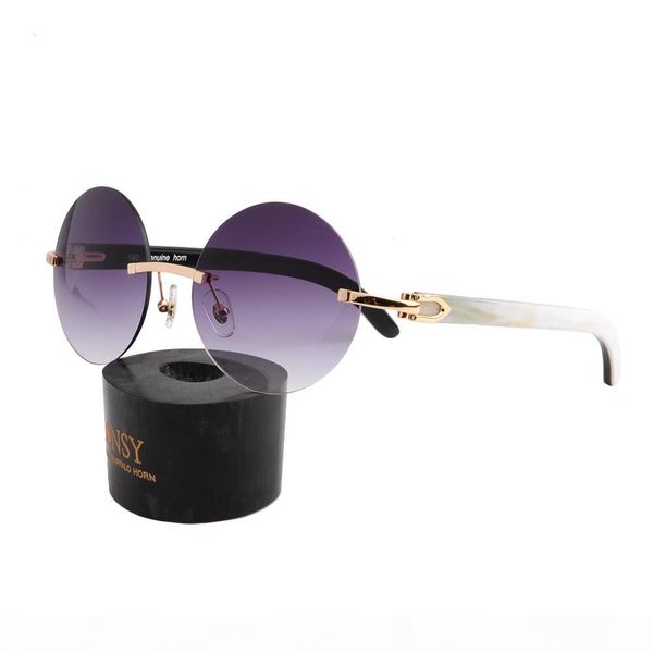 2018 new brand lonsy original buffalo horn sunglasses with high transmittace cr39 glass lens, White;black